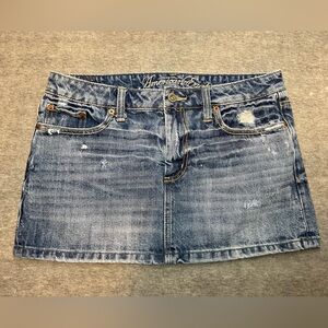 American Eagle Outfitters Distressed Blue Mini Skirt Sz 6